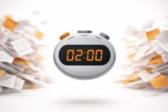 The 2-Minute Rule stopwatch stopping procrastination.