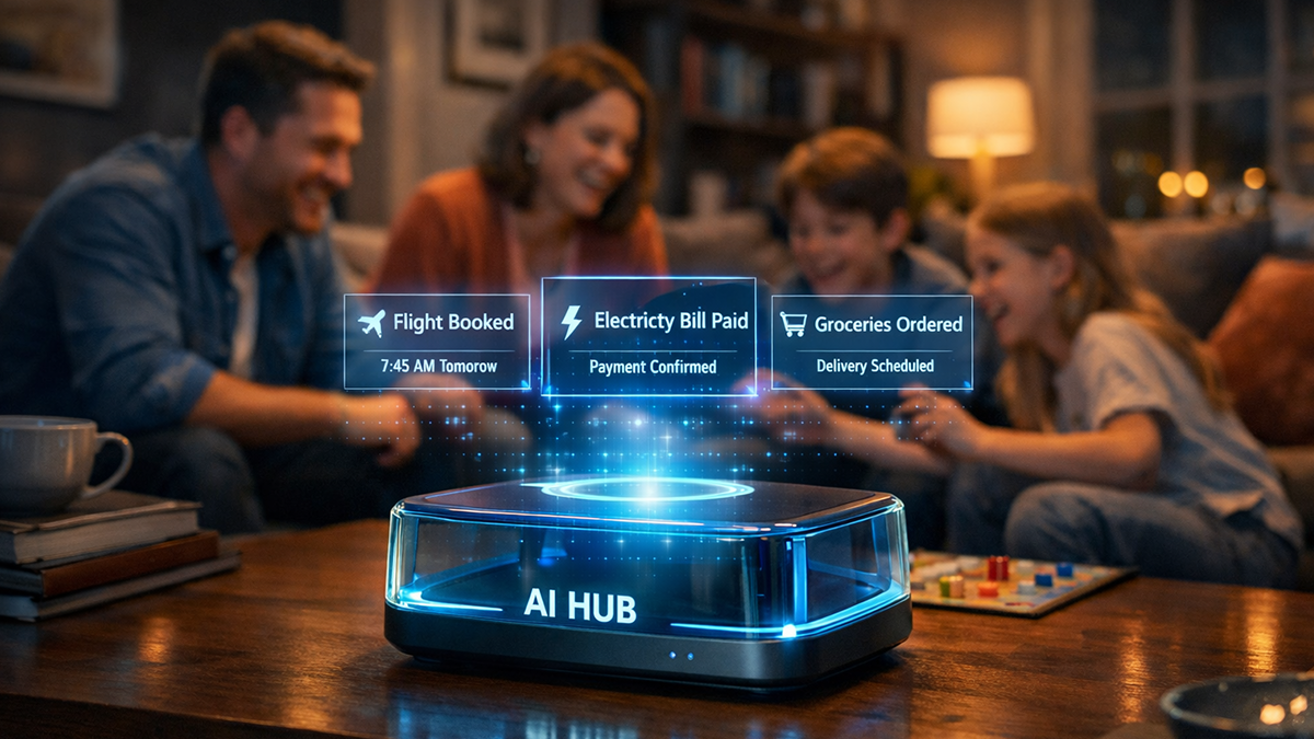 AI Agents managing household tasks autonomously in a smart home 2026.