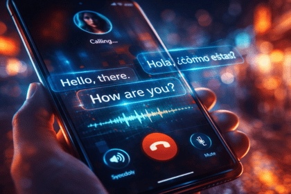 Live AI translation feature on a 2026 smartphone screen.