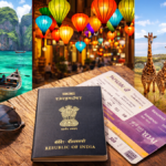 Map showing the list of Visa Free Countries for Indians in 2026.