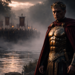 Julius Caesar standing at the Rubicon, illustrating the high-stakes Julius Caesar Strategy.