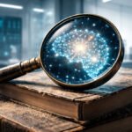 A digital visualization of the Future of Search Engines shifting from links to AI answers.