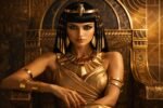 An artistic representation of Cleopatra VII illustrating her role as a master strategist and powerful historical leader.