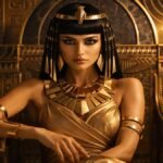 An artistic representation of Cleopatra VII illustrating her role as a master strategist and powerful historical leader.