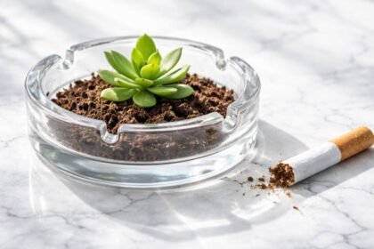 A person breaking a cigarette, symbolizing the best way to how to quit smoking for better health.