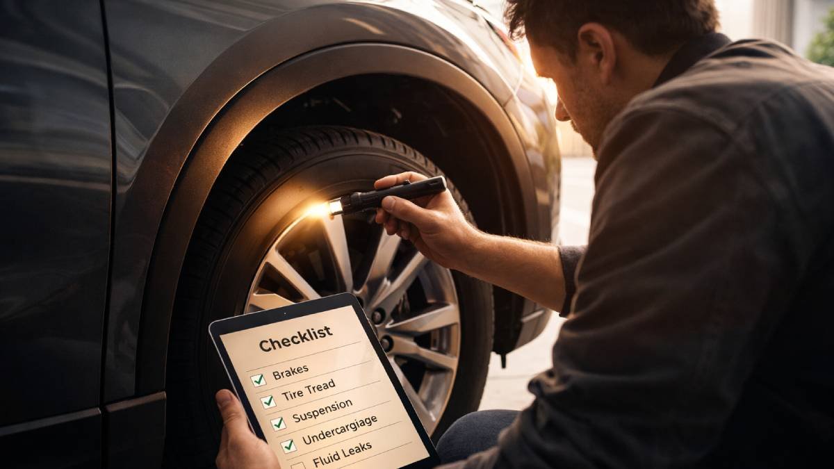 A pro performing a thorough Used Car Inspection to identify hidden mechanical issues.